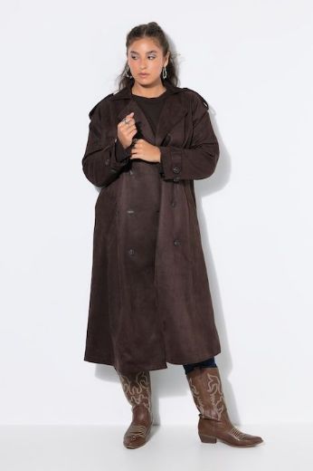 Moda za polnejše Kaput od imitacije brušene kože plus velikost, xxl, Ulla Popken in Johann Popken (JP1880)