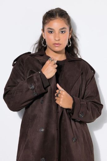 Moda za polnejše Kaput od imitacije brušene kože plus velikost, xxl, Ulla Popken in Johann Popken (JP1880)