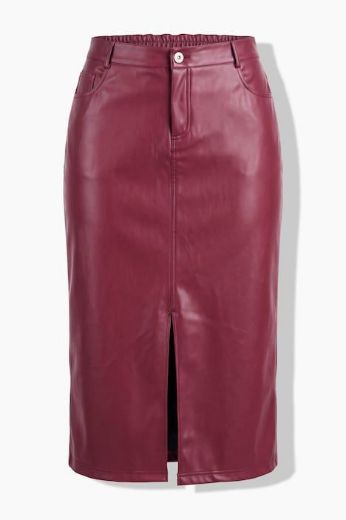 Moda za polnejše Suknja od imitacije kože plus velikost, xxl, Ulla Popken in Johann Popken (JP1880)