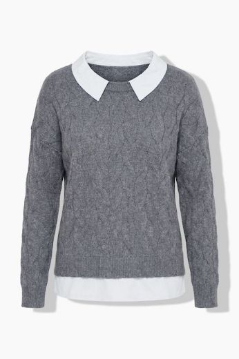 Moda za polnejše Pulover dugih rukava plus velikost, xxl, Ulla Popken in Johann Popken (JP1880)
