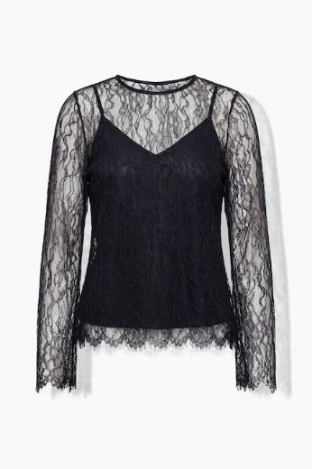 Moda za polnejše Bluza dugih rukava od prozirne čipke plus velikost, xxl, Ulla Popken in Johann Popken (JP1880)