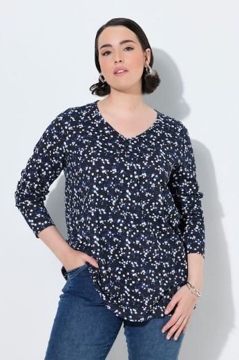Moda za polnejše Majica dugih rukava V ovratnika plus velikost, xxl, Ulla Popken in Johann Popken (JP1880)