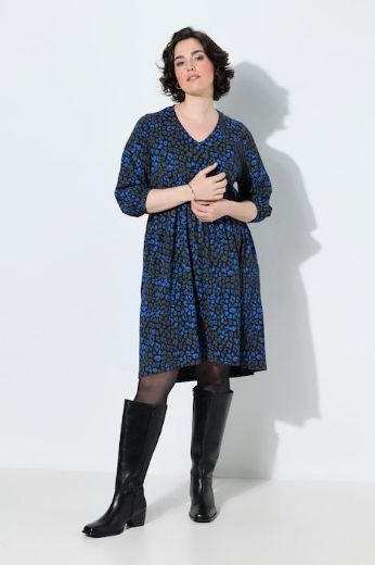 Moda za polnejše Haljina 3/4 rukava V ovratnika plus velikost, xxl, Ulla Popken in Johann Popken (JP1880)