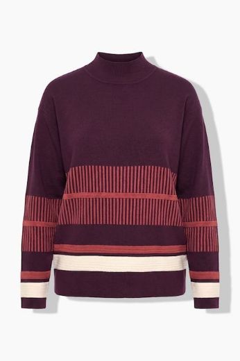 Moda za polnejše Pulover s prugama plus velikost, xxl, Ulla Popken in Johann Popken (JP1880)
