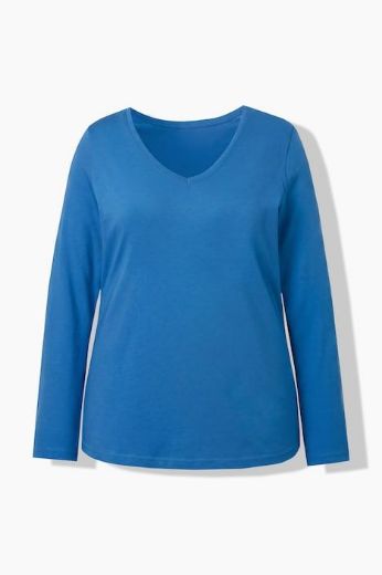 Moda za polnejše Majica dugih rukava V ovratnika plus velikost, xxl, Ulla Popken in Johann Popken (JP1880)