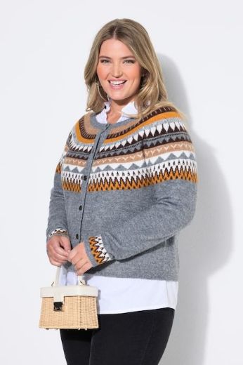 Moda za polnejše Kardigan na kopčanje plus velikost, xxl, Ulla Popken in Johann Popken (JP1880)