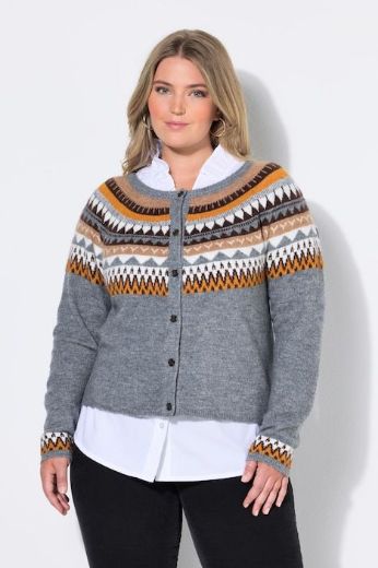 Moda za polnejše Kardigan na kopčanje plus velikost, xxl, Ulla Popken in Johann Popken (JP1880)