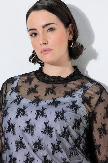 Moda za polnejše Majica dugih rukava od prozirne čipke plus velikost, xxl, Ulla Popken in Johann Popken (JP1880)