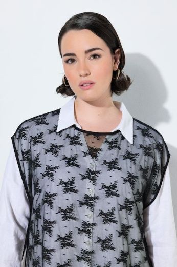 Moda za polnejše Prsluk od prozirne čipke plus velikost, xxl, Ulla Popken in Johann Popken (JP1880)