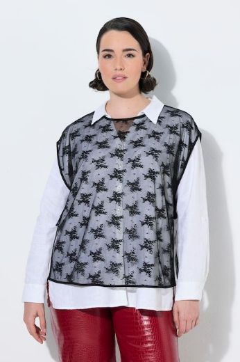 Moda za polnejše Prsluk od prozirne čipke plus velikost, xxl, Ulla Popken in Johann Popken (JP1880)