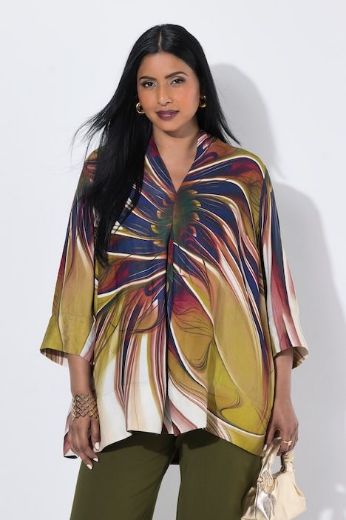 Moda za polnejše Bluza 3/4 rukava A kroja plus velikost, xxl, Ulla Popken in Johann Popken (JP1880)