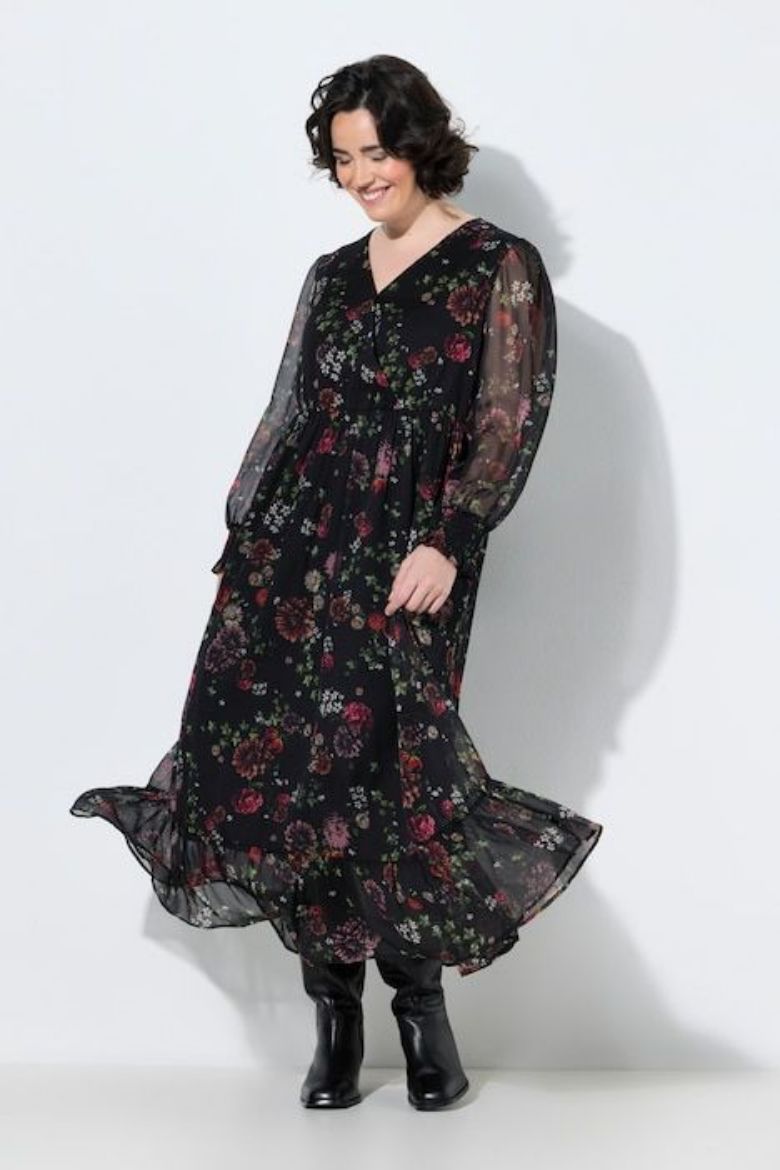Moda za polnejše Haljina maxi dugih rukava plus velikost, xxl, Ulla Popken in Johann Popken (JP1880)