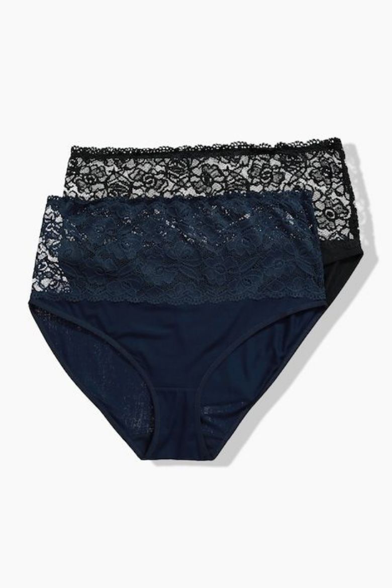 Moda za polnejše Gaćice midi 2 komada s dodatkom čipke plus velikost, xxl, Ulla Popken in Johann Popken (JP1880)