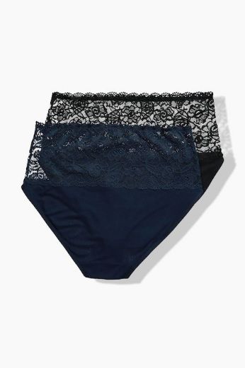 Moda za polnejše Gaćice midi 2 komada s dodatkom čipke plus velikost, xxl, Ulla Popken in Johann Popken (JP1880)