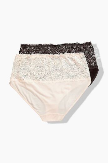 Moda za polnejše Gaćice midi 2 komada s dodatkom čipke plus velikost, xxl, Ulla Popken in Johann Popken (JP1880)