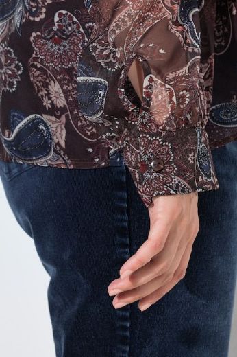 Moda za polnejše Bluza dugih rukava od šifona s mašnom plus velikost, xxl, Ulla Popken in Johann Popken (JP1880)