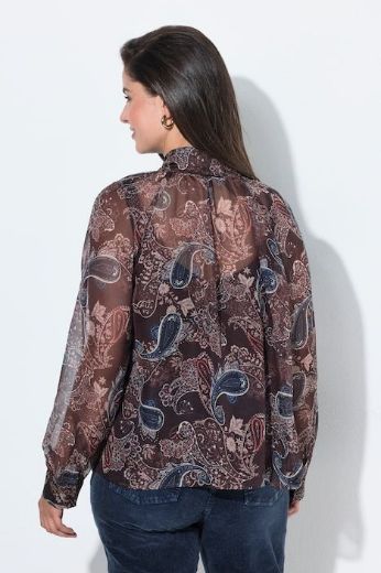Moda za polnejše Bluza dugih rukava od šifona s mašnom plus velikost, xxl, Ulla Popken in Johann Popken (JP1880)