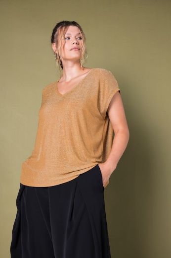 Moda za polnejše Top V ovratnika sa sjajnim nitima plus velikost, xxl, Ulla Popken in Johann Popken (JP1880)