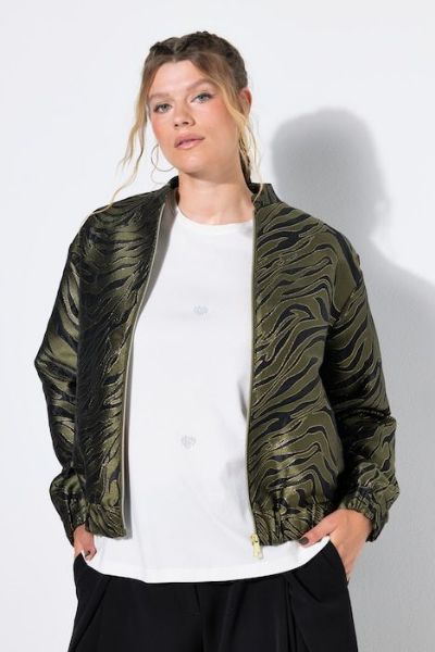 Slika Jakna lagana s patentnim zatvaračem zebra uzorka