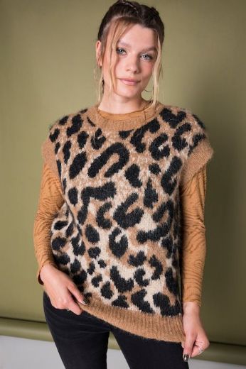 Moda za polnejše Pulover bez rukava leopard uzorka plus velikost, xxl, Ulla Popken in Johann Popken (JP1880)