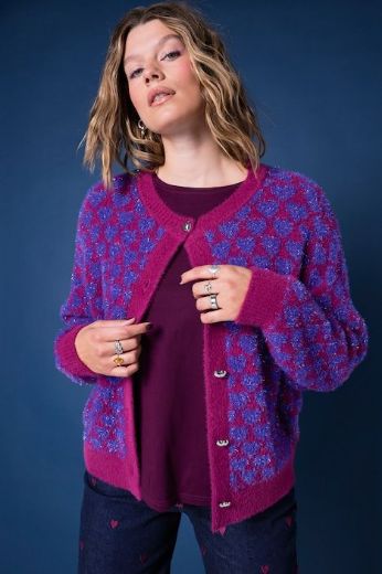Moda za polnejše Kardigan na kopčanje s uzorkom srca plus velikost, xxl, Ulla Popken in Johann Popken (JP1880)