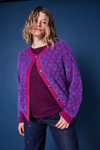 Moda za polnejše Kardigan na kopčanje s uzorkom srca plus velikost, xxl, Ulla Popken in Johann Popken (JP1880)